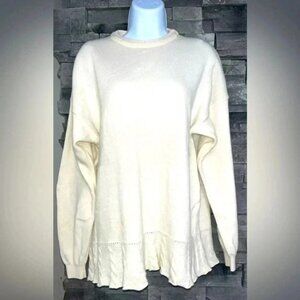 Italian Benetton cream ivory XL wool sweater vintage